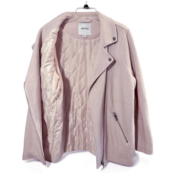 Monki Women’s Tweed Pink Biker Jacket NWOT - Size M - Picture 5 of 5